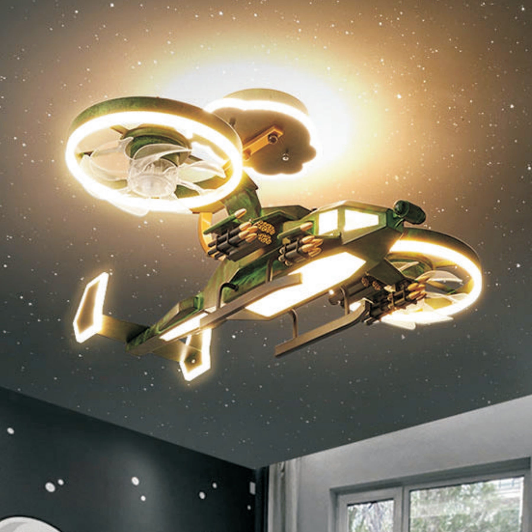 20415 LED bedroom ceiling fan light, helicopter ceiling fan lighting