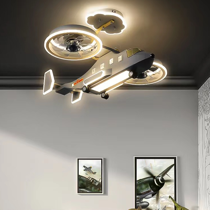 10750 Led Bedroom Ceiling Fan Lights, Helicopter Lighting, Remote Control