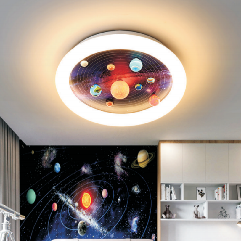 20537 Led Bedroom Ceiling Lights, Planet Universe Lighting,Light Color is Variable